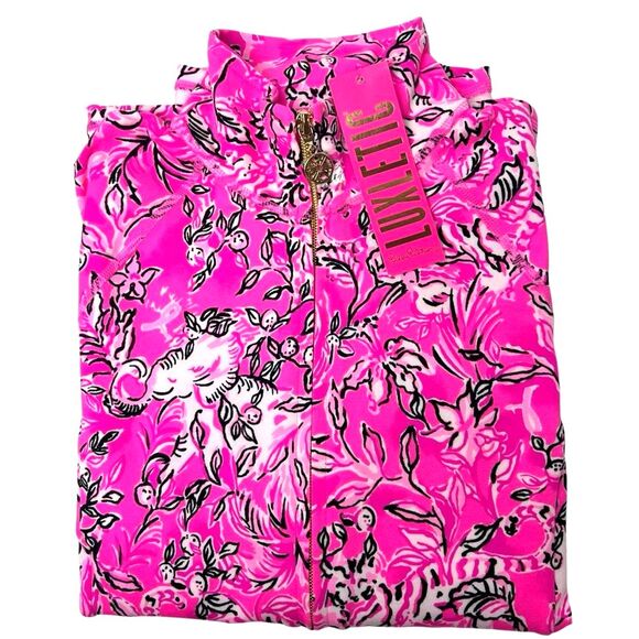 Lilly Pulitzer Serena Jacket Plumeria Pink Breast Cancer Purrposefully Pink S - Picture 13 of 14